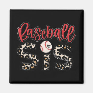 Baseball Sis Vintage Sport Lover Sister Mothers Da Magnet