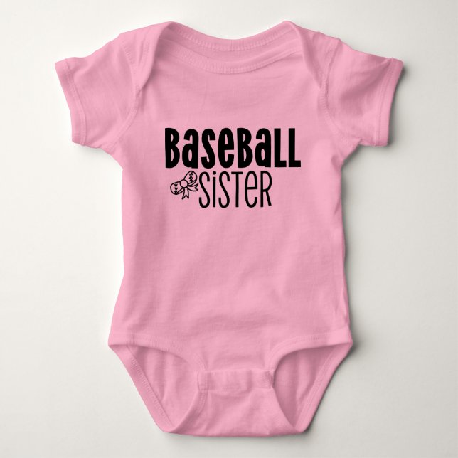 Baseball Sister Baby Bodysuit (Front)