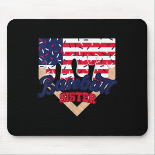 Baseball Sister Drip Ice Cream Baseball Game Day 4 Mouse Mat
