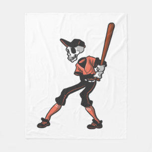 baseball skeleton design for baseball players fleece blanket