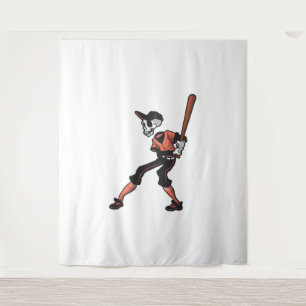 baseball skeleton design for baseball players tapestry