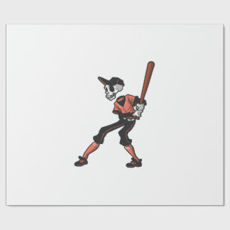 baseball skeleton design for baseball players wrapping paper