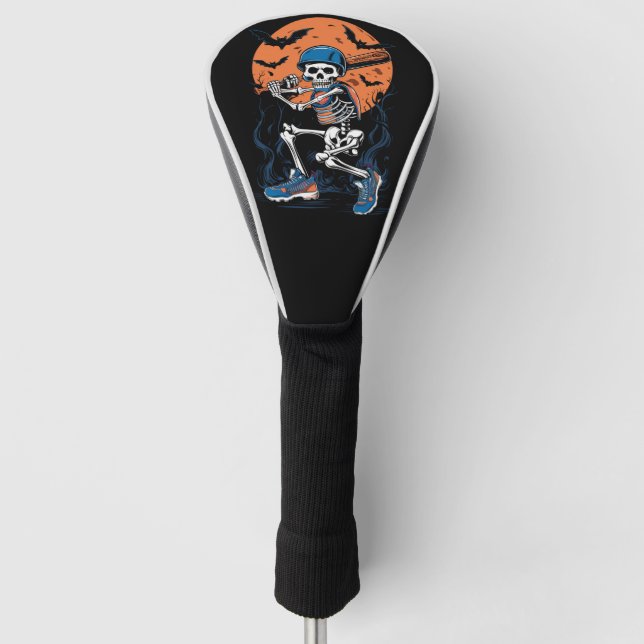 Baseball Skeleton Halloween Baseball Halloween Golf Head Cover (Front)