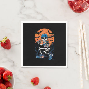 Baseball Skeleton Halloween Baseball Halloween Napkin