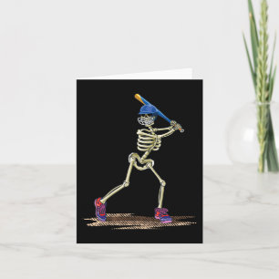 Baseball Skeleton Halloween Men Boys Baseball Hall Card