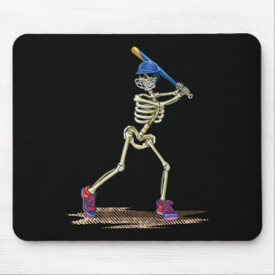 Baseball Skeleton Halloween Men Boys Baseball Hall Mouse Mat