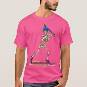 Baseball Skeleton Halloween Men Boys Baseball Hall T-Shirt