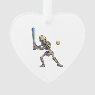 Baseball Skeleton Halloween Ornament