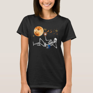 Baseball Skeleton Halloween Player Catcher Pitcher T-Shirt