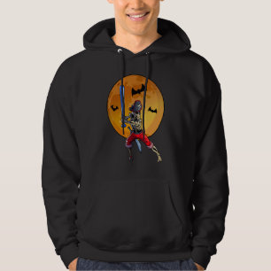 Baseball Skeleton Men Boys Pirate Baseball Hallowe Hoodie