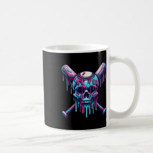 Baseball Skull Drip Baseball Drip Baseball Ice Cre Coffee Mug