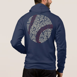Baseball Slang Typography Text Art Hoodie