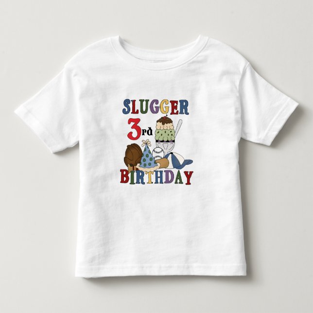 Baseball Slugger 3rd Birthday Tshirts (Front)