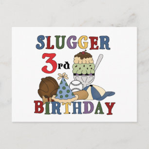 Baseball Slugger 3rd Birthday Tshirts Postcard