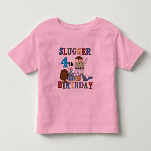 Baseball Slugger 4th Birthday Toddler T-Shirt