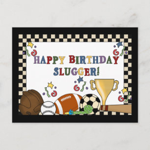 Baseball Slugger Birthday Cards