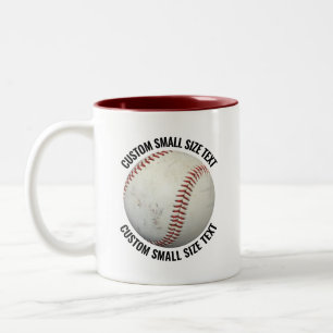 Baseball & Small Text MAROON 11oz Custom Two-Tone Coffee Mug