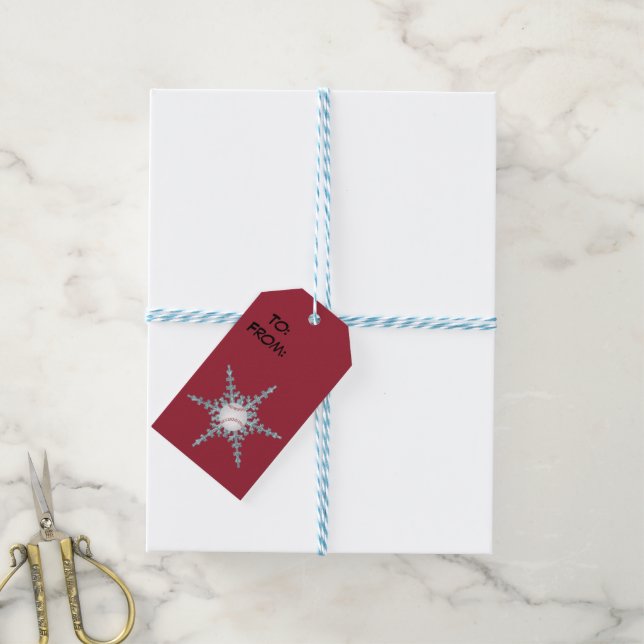 Baseball snowflakes gift tags (With Twine)