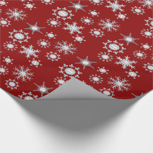 Baseball snowflakes wrapping paper