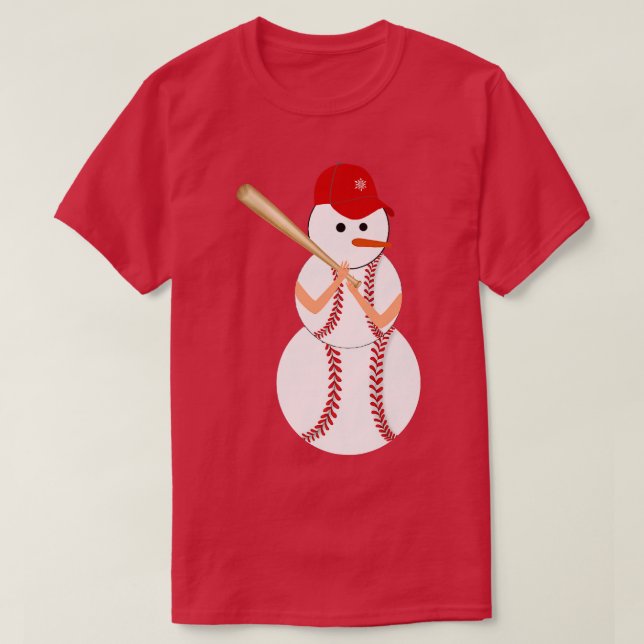 Baseball Snowman Balls Snow Christmas Xmas for Men T-Shirt (Design Front)
