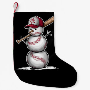 Baseball Snowman Balls Snow Christmas Xmas Gifts Small Christmas Stocking