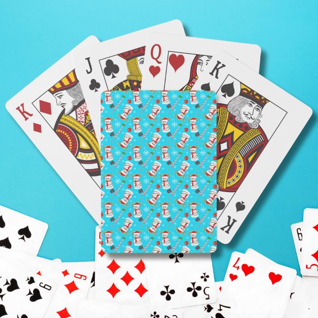 Baseball Snowman Christmas Celebration Pattern  Playing Cards (Creator Uploaded)