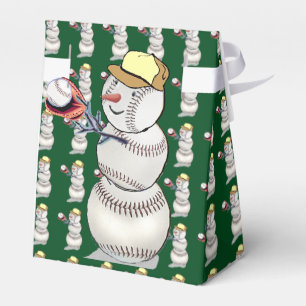 Baseball Snowman Christmas Favour Box