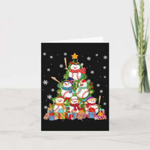 Baseball Snowman Christmas Tree Pitchers Catchers  Card