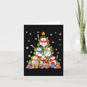 Baseball Snowman Christmas Tree Pitchers Catchers  Card