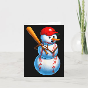 Baseball Snowman Merry Christmas Xmas Pajamas Men  Card