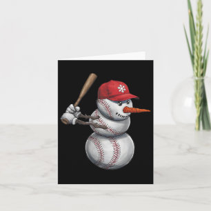 Baseball Snowman Snow Christmas Xmas Men Women Pla Card