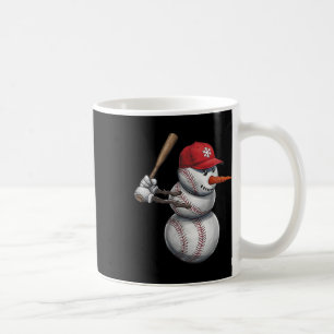 Baseball Snowman Snow Christmas Xmas Men Women Pla Coffee Mug