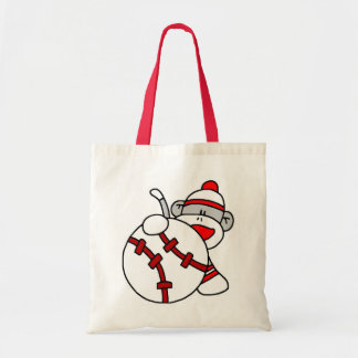 Baseball Sock Monkey Tote Bag
