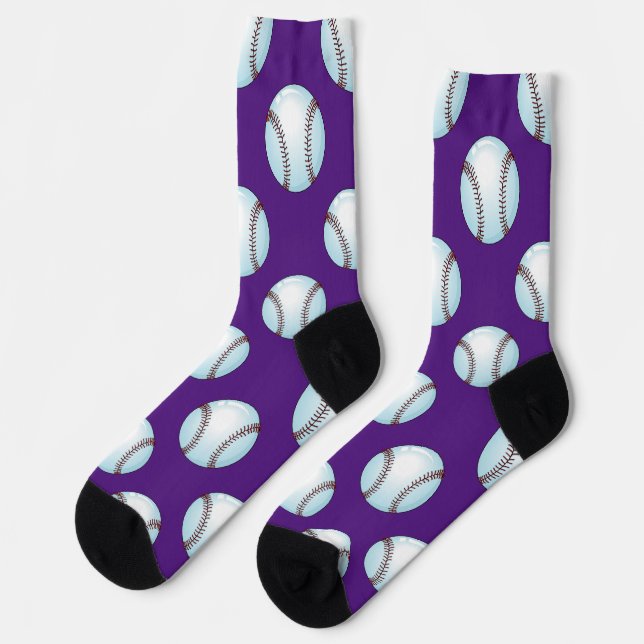 Baseball Socks in Team Colours Purple (Left)