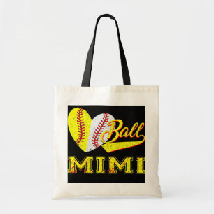 Baseball Softball Ball Heart Mimi Mother's Day Tote Bag