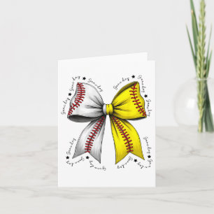 Baseball Softball Bow, Coquette Baseball Mum Mama Card