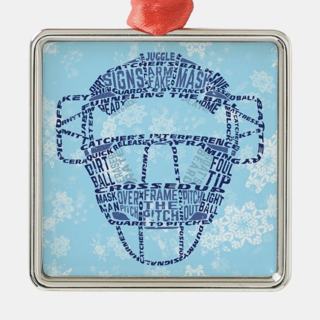 Baseball Softball Catcher's Mask Ornament (Front)