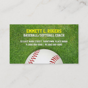 Baseball Softball Coach Business Card