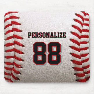 Baseball Softball Custom Name and Number Mouse Mat