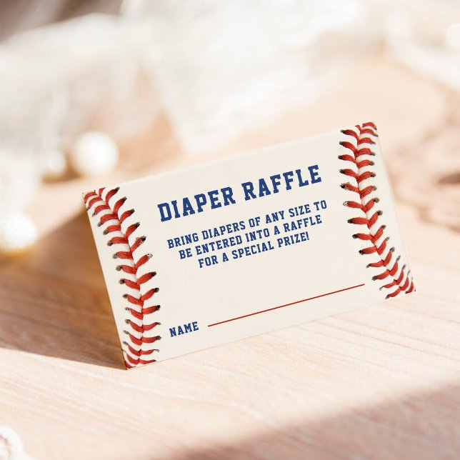 Baseball Softball Diaper Raffle Baby Shower Enclosure Card (Baseball Softball Diaper Raffle Baby Shower Enclosure Card)