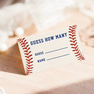 Baseball Softball Guess How Many Baby Shower Game Enclosure Card