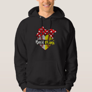 Baseball Softball Heart Ball Mimi Family Player Co Hoodie