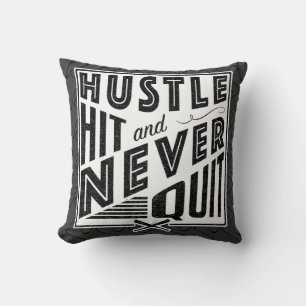 Baseball Softball Hustle Hit Name & Number Cushion