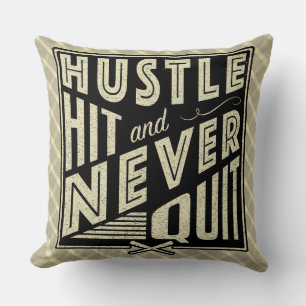 Baseball Softball Hustle, Hit & Never Quit Cushion