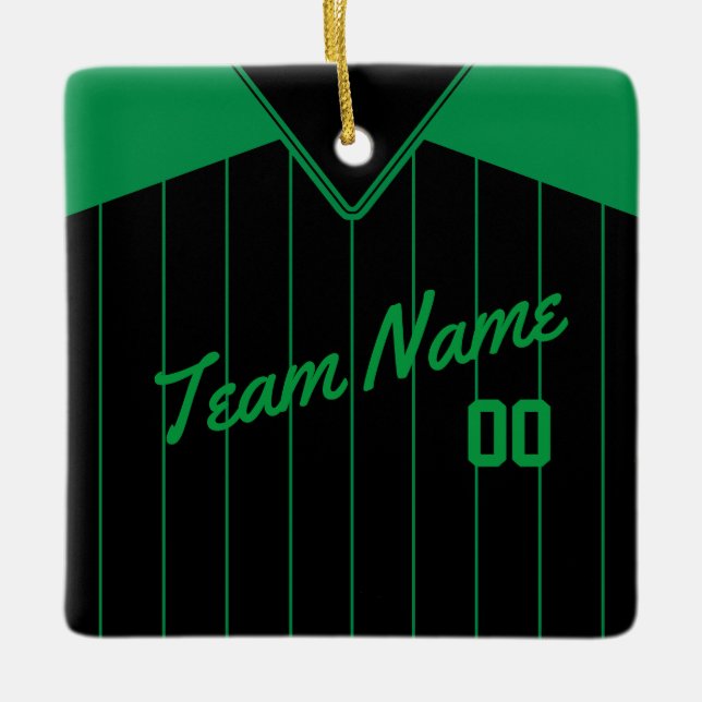 Baseball Softball Jersey Personalised Ceramic Ornament (Front)
