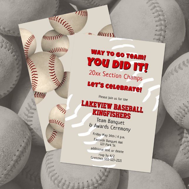baseball softball kids championship season banquet invitation (Creator Uploaded)