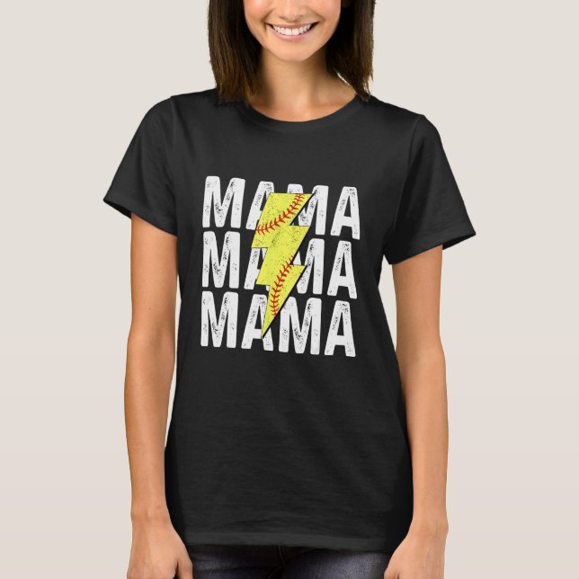 Baseball Softball Mom Life Game Day Mama Mothers D T-Shirt (Front)