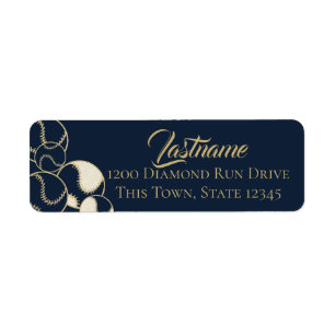 Baseball Softball Navy Blue and Gold Address