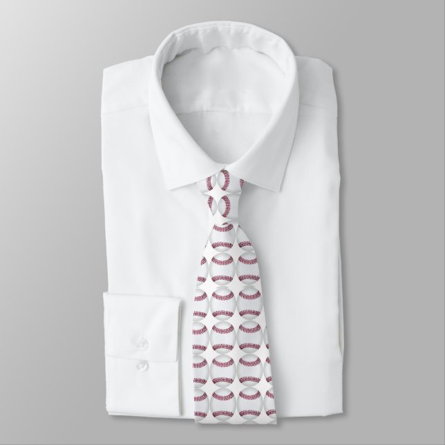 Baseball Softball Pattern Tie (Tied)
