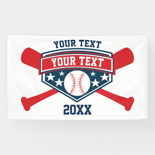 Baseball Softball Personalise Banner (Horizontal)